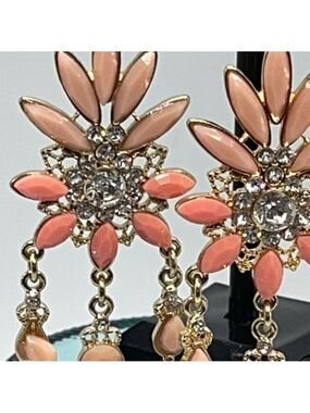Baubles Gold Coral Crystal Dangle Earrings $16 ea or bundle 3/$25